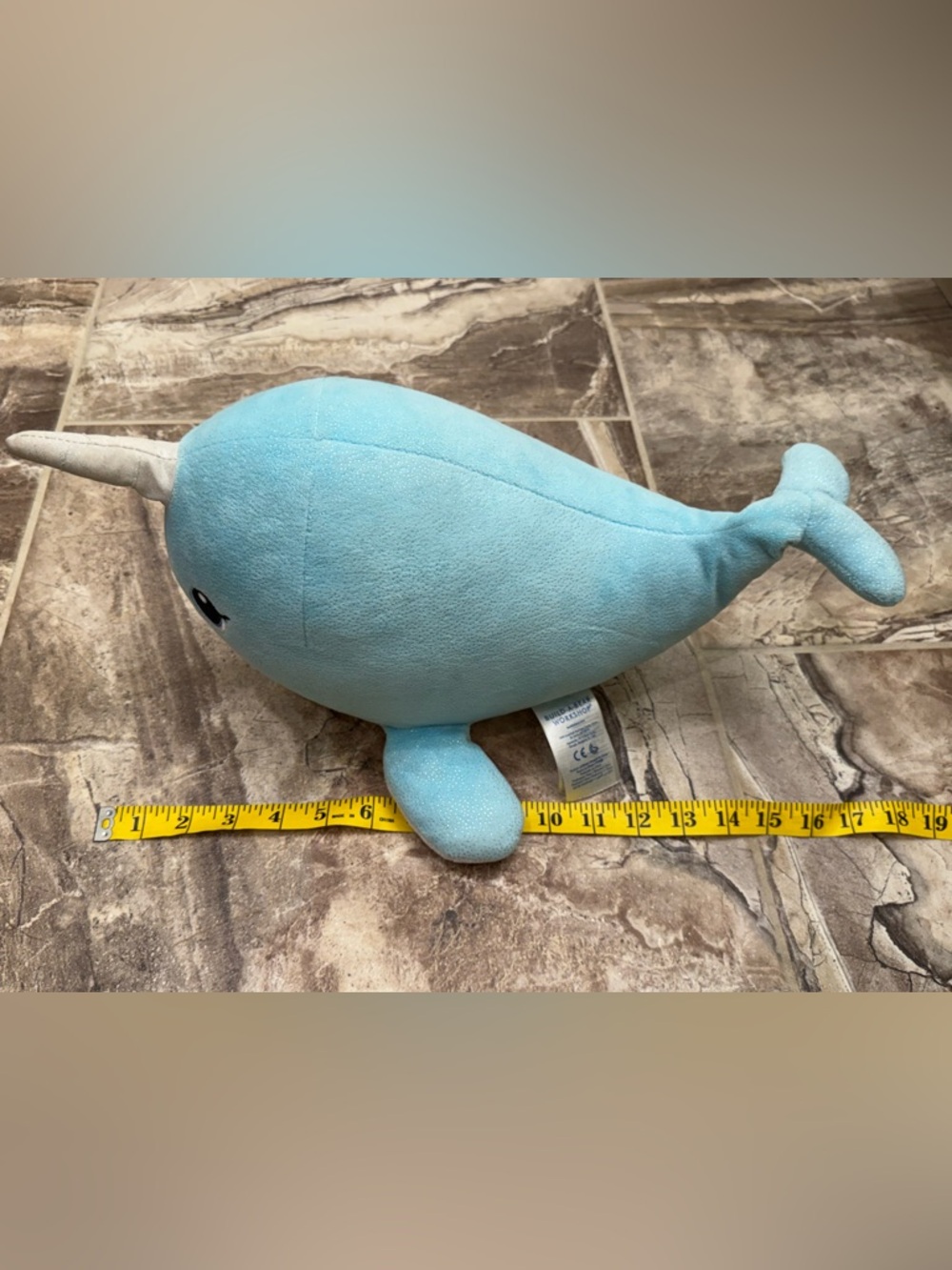 Build-A-Bear Narwhal Plush Blue Whale Stuffed Animal 16” Soft Toy Cute - Picture 11 of 13